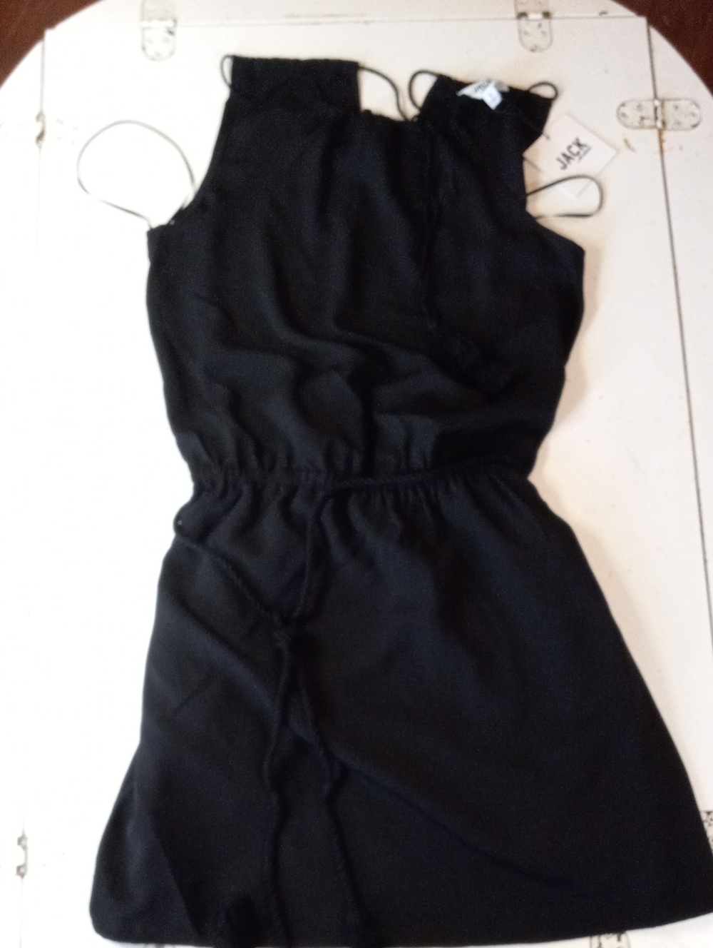 Jack by BB Dakota Black Mini Dress with Cinch Waist size small NWT